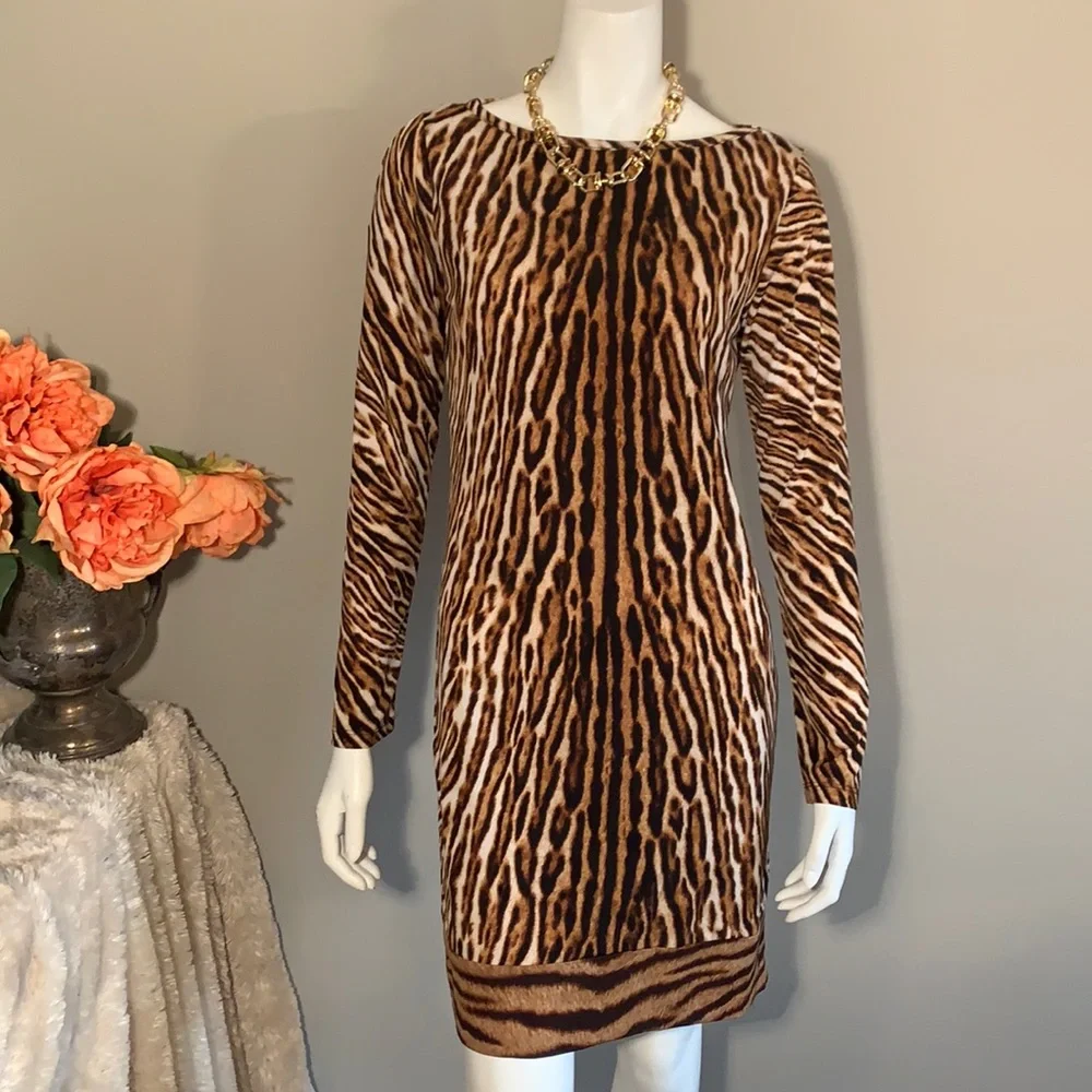 Chic Michael Kors animal print sheath dress XS